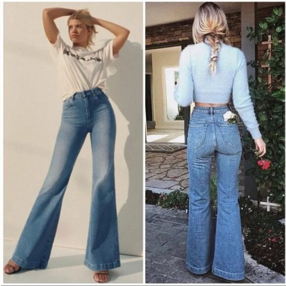 Rolla's Eastcoast Flare Jeans in Karen Blue - Picture 3 of 16